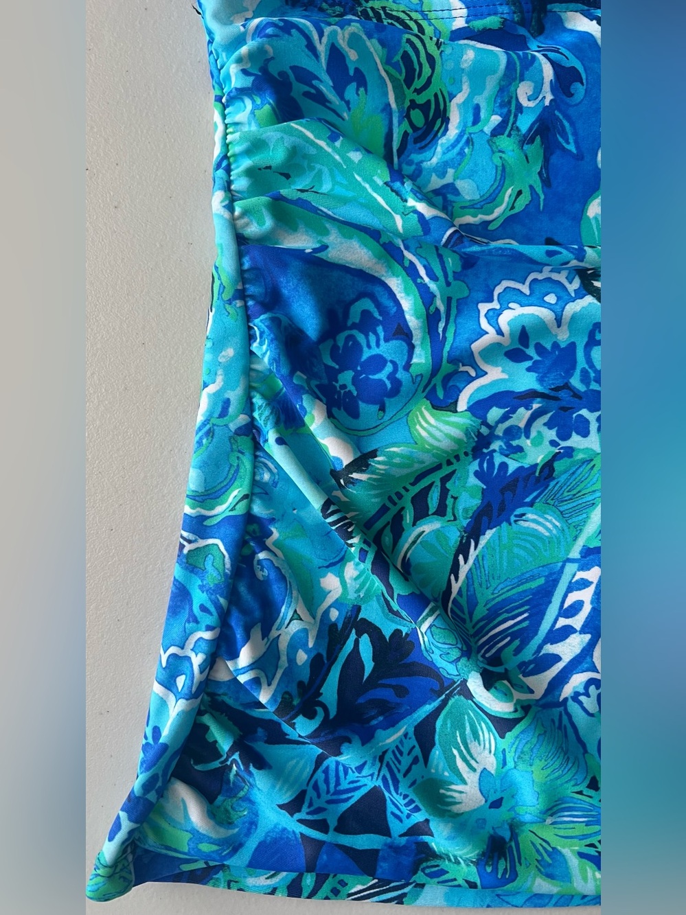 Lauren Ralph Lauren Blue Paisley High Neck Tankini Top Size 12 - Picture 5 of 10